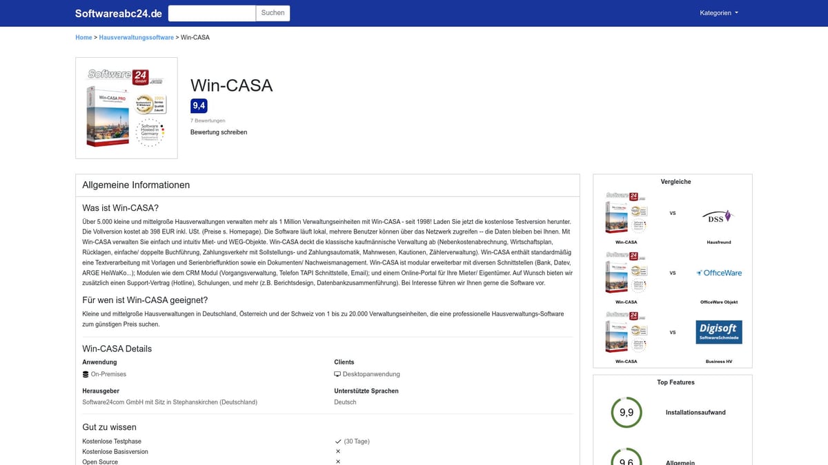 Top 7 Hausverwaltung Software für Effizientes Management 2026 - Win-CASA