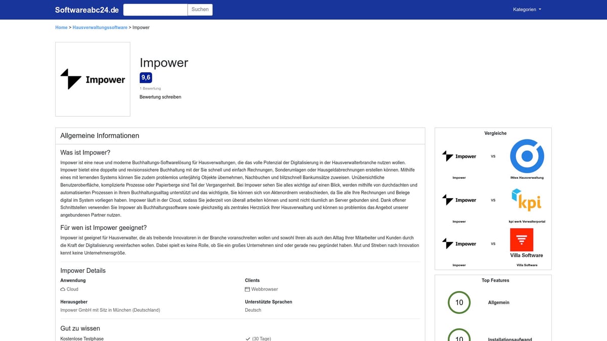 Top 7 Hausverwaltung Software für Effizientes Management 2026 - Impower