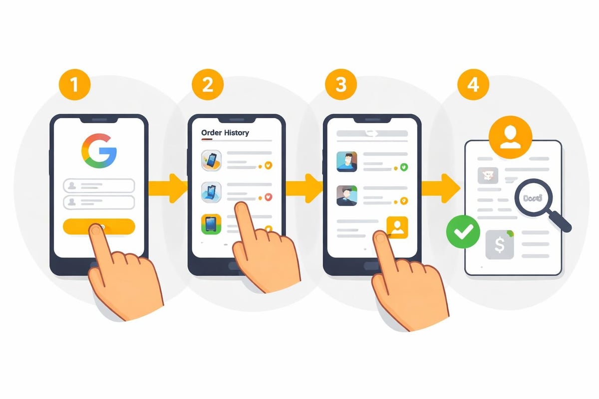 Google Store Bestellverlauf Navigation