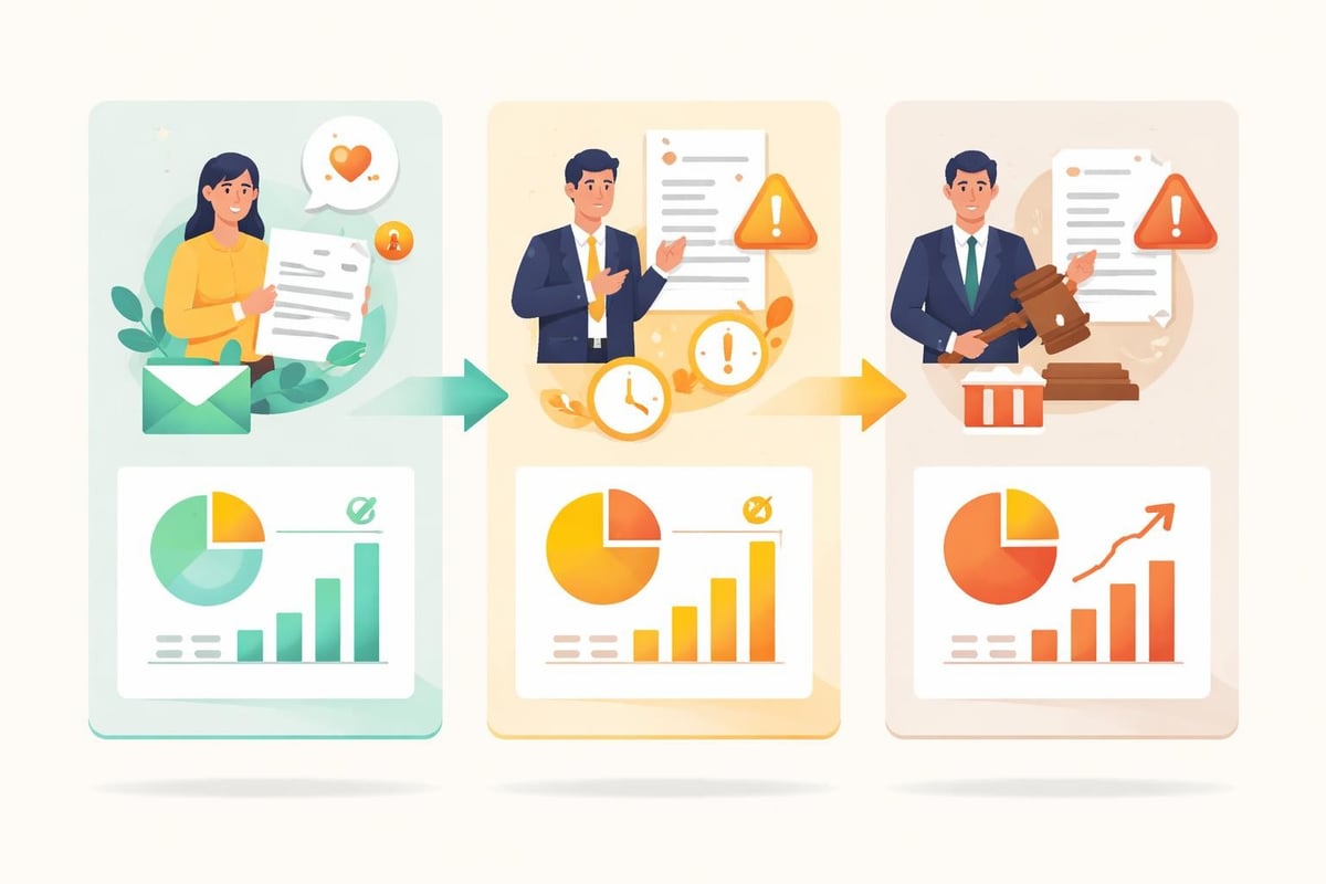 Dunning stages communication